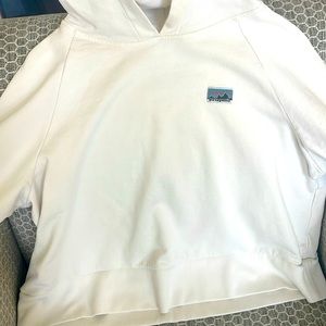 Patagonia ivory, organic cotton cropped hoodie